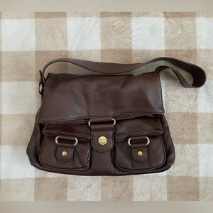UGG Brown Leather Purse Shoulder Bag 12.5in x8.5inches